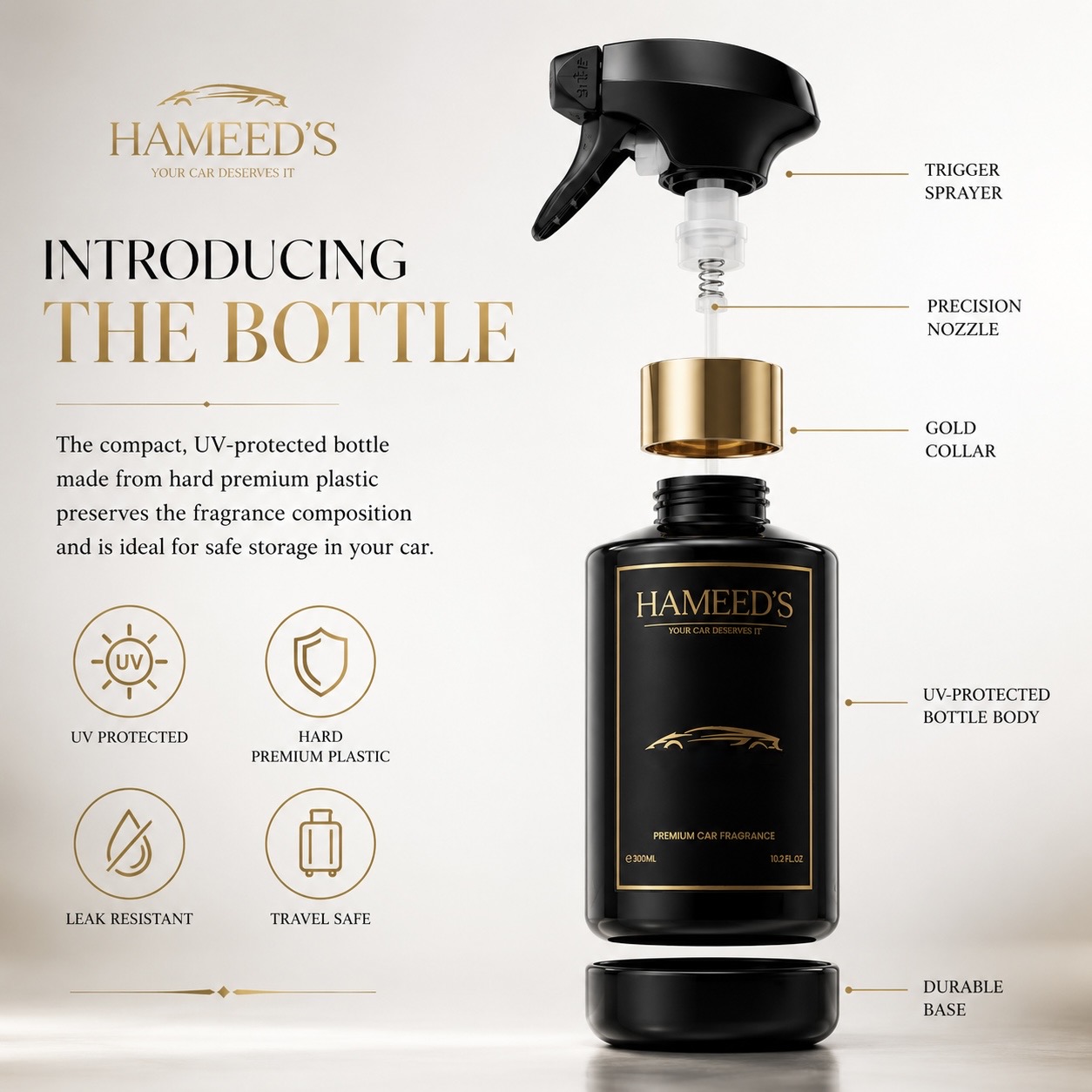 Exploded view of the Hameed's bottle